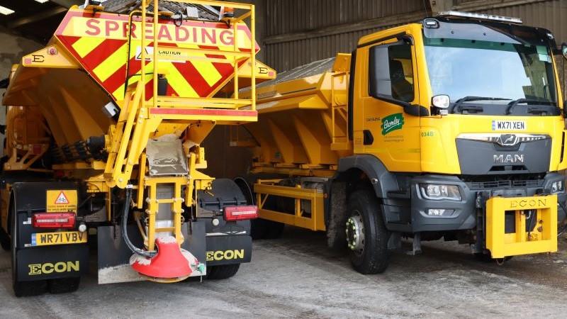 Two of Bromley Council's modern gritting vehicles.